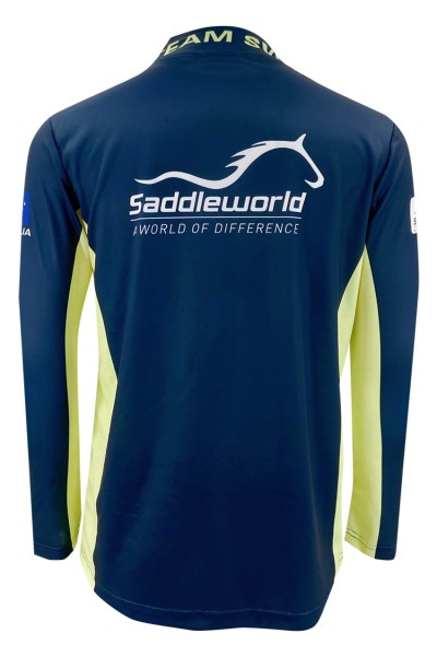 Design half chest zipper horse racing training suits Customized contrasting sweatshirts Australia Hot stamping logo men's horse racing training suits W223 detail view-1
